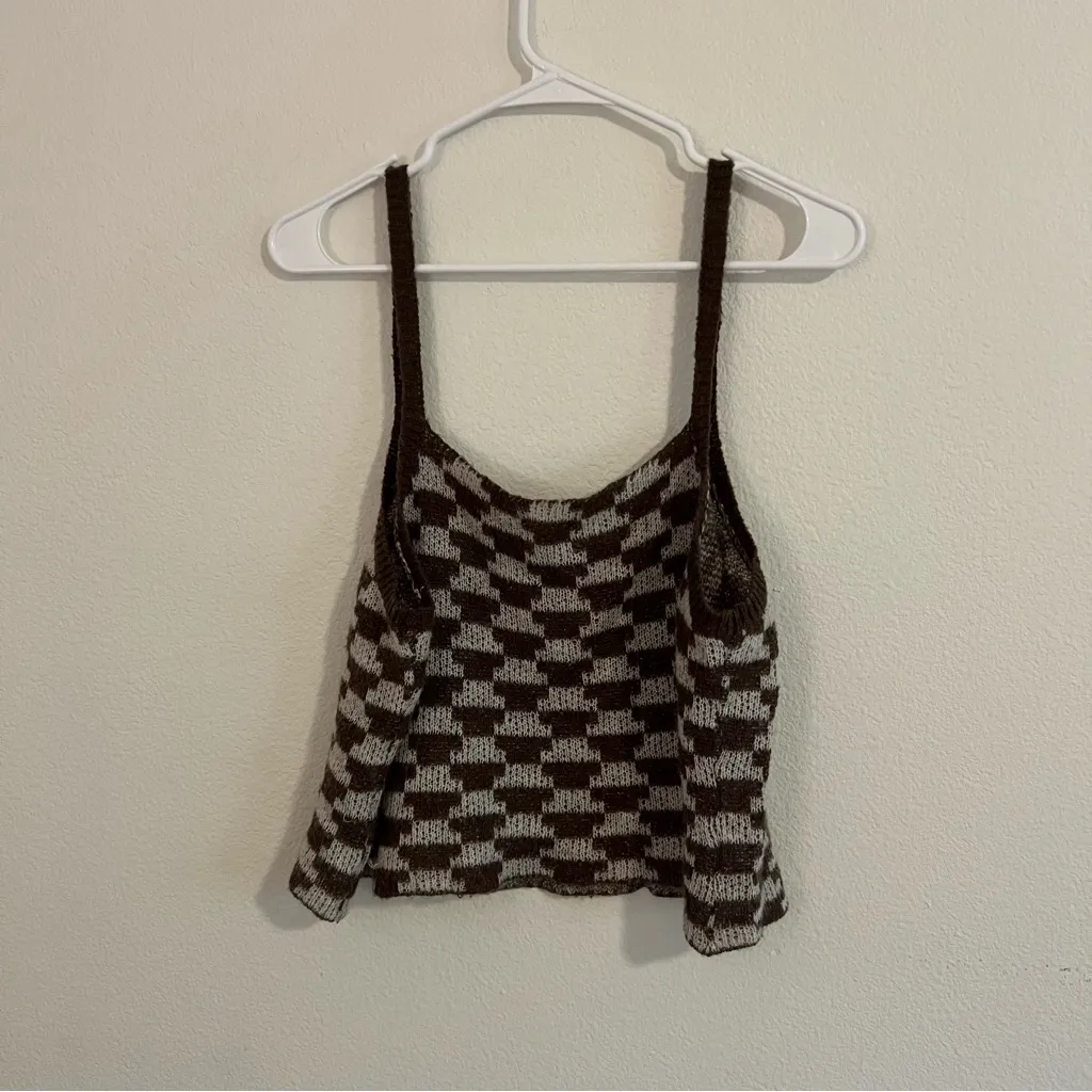 Lisa Says Gah Lucinda Mocha Knit Vintage Rug Print Tank Top Brown Size undefined - Image 2