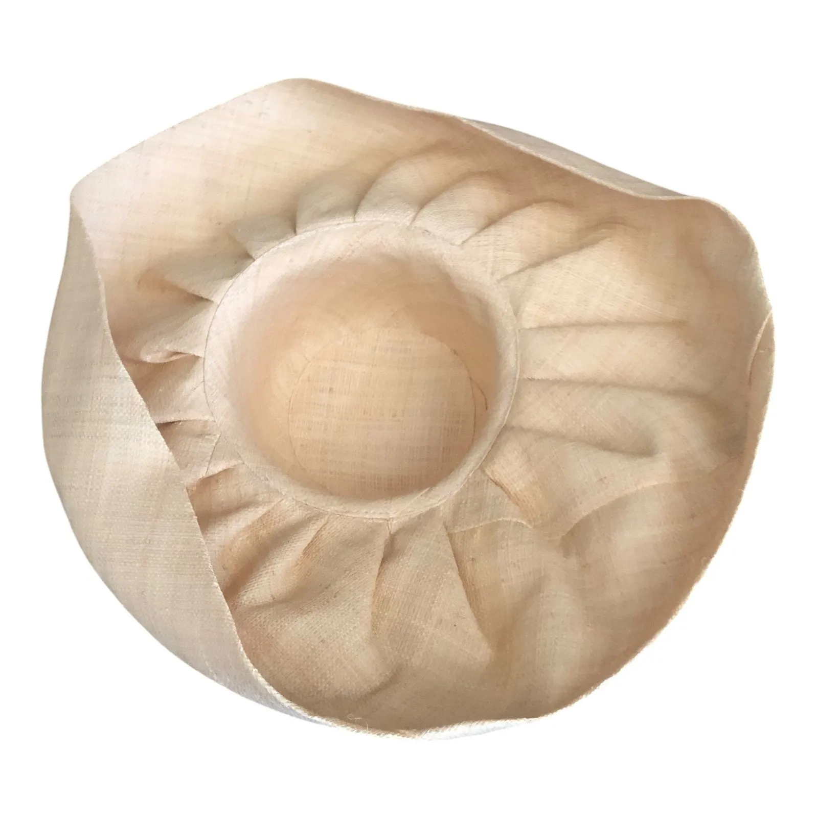 Vintage Natural Beige Wide Brim Sinamay Hat with Ruffled Brim And Bow - Image 8