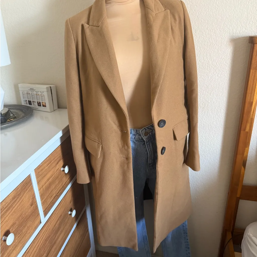 Zara Basic Camel Coat - Image 3