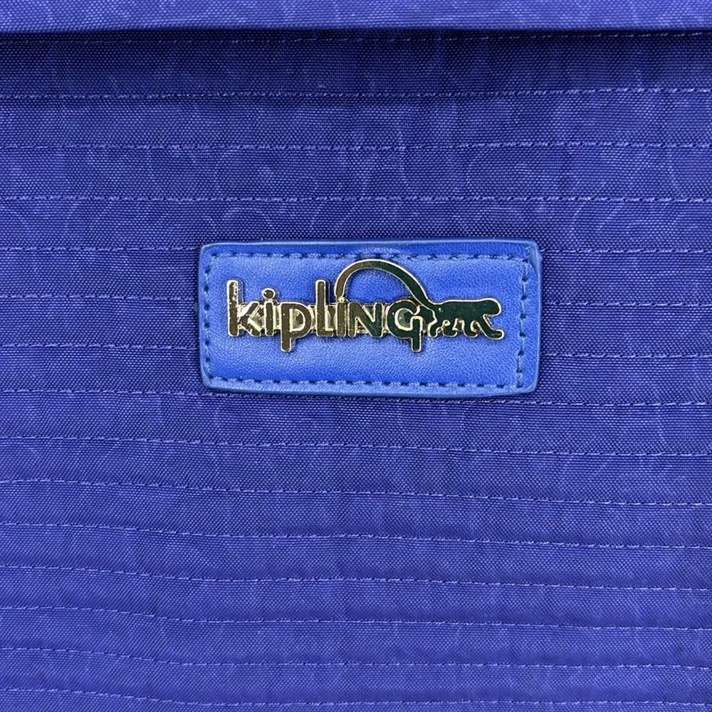 Kipling Zip-Top Tote with Adjustable Shoulder Strap Monkey Print Royal Blue NWT! - Image 7
