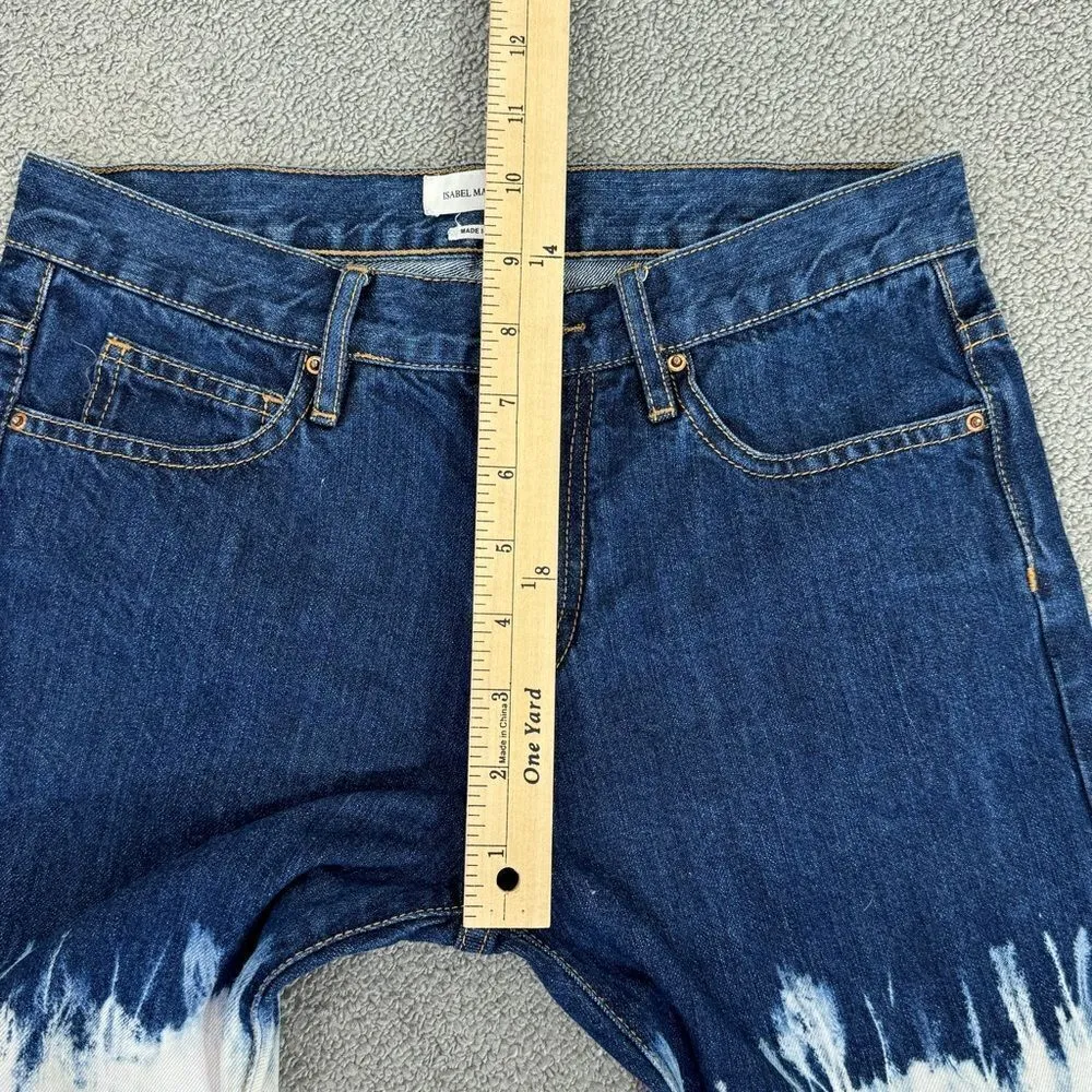 Isabel Marant Etoile Pradley Dip Dye Crop Jeans Colorblock Blue White Size 34 2 - Image 12