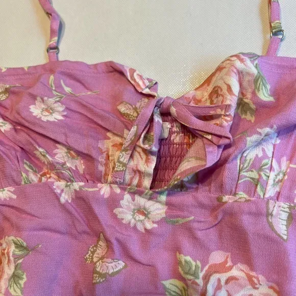 BP Womens Small Floral Print Tie Front Cami Top Adjustable‎ Straps Pink Women's - Image 6