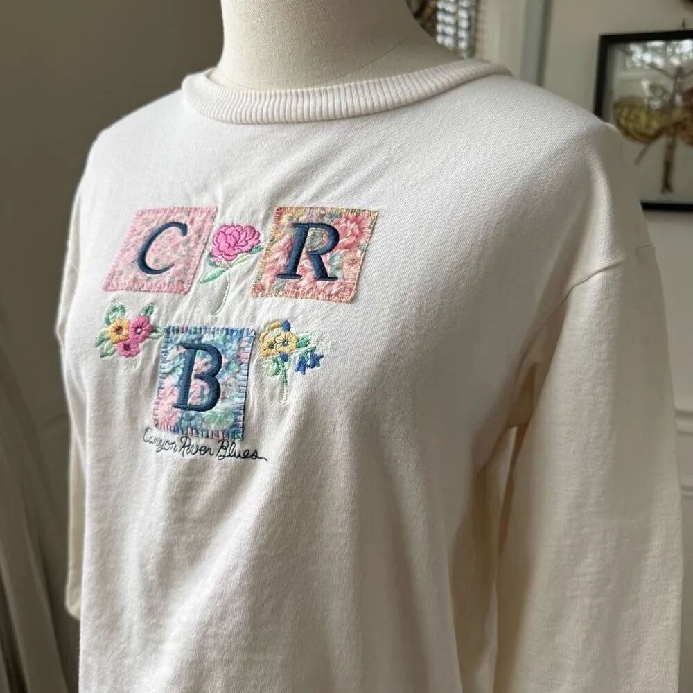 Vintage 90s Canyon River Blues Crop Applique Tshirt M - Image 3