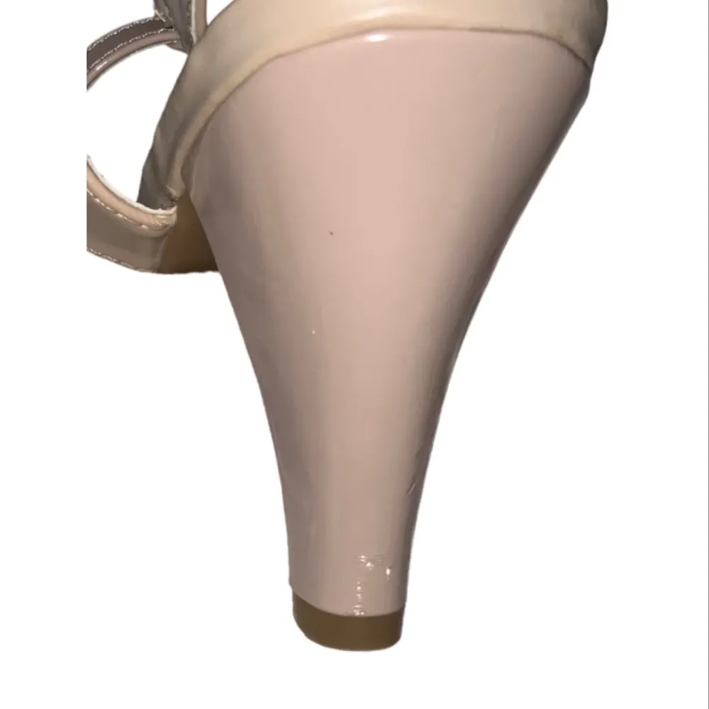 Life Stride Strappy Kitten Heel Patent Nude Peep Toe Ankle Strap 3.5” Size 8M - Image 14