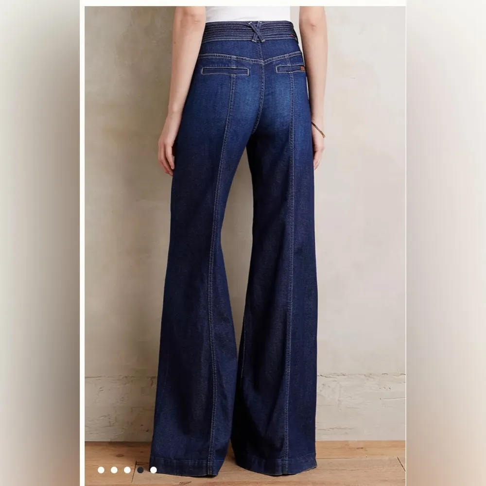 7 For All Mankind High Rise Blue Jeans - Image 4