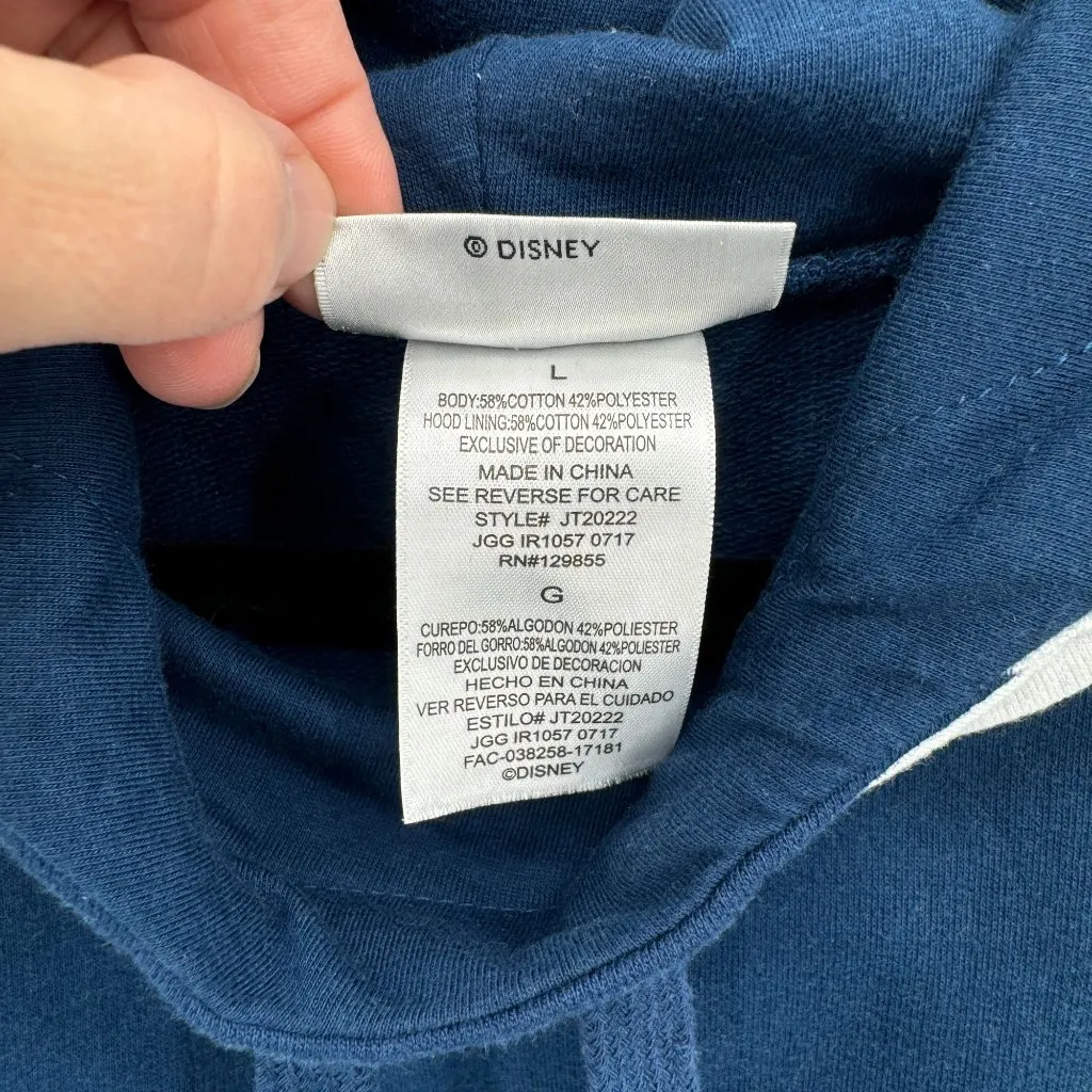 Disney‎ Parks Mickey & Minnie Hoodie With Lace Hem & Striped Sleeves Size LG White - Image 3