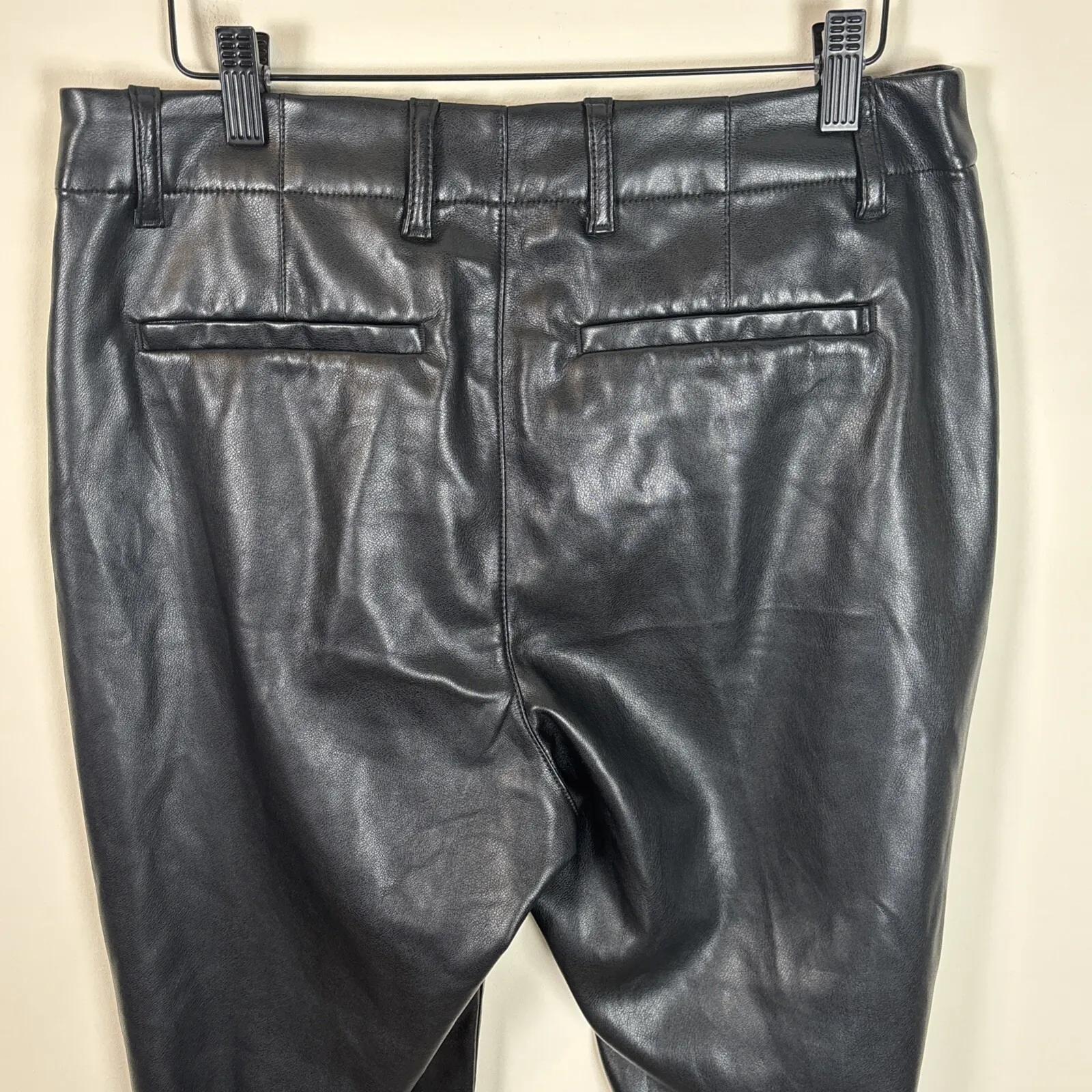 Gap Black Faux Leather Vegan Pants Womens Sz 10 New Moto Pockets $89.95 - Image 8