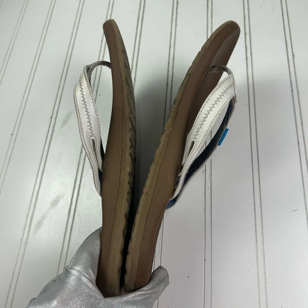 Flojos White and Tan Flip Flop Thong Sandals Women’s Size 10 - Image 7