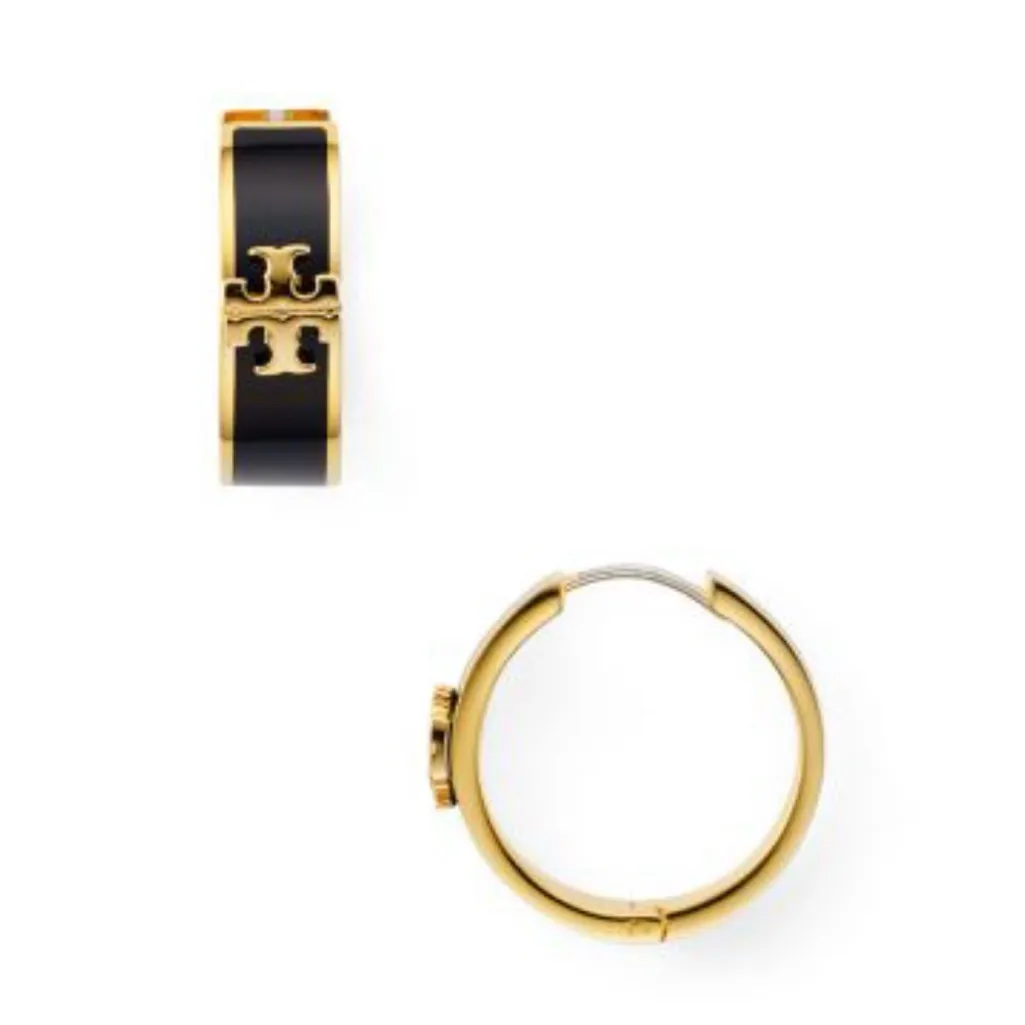 $130 Retail NWOT Tory Burch Kira Enamel Hoop Earrings - Image 2
