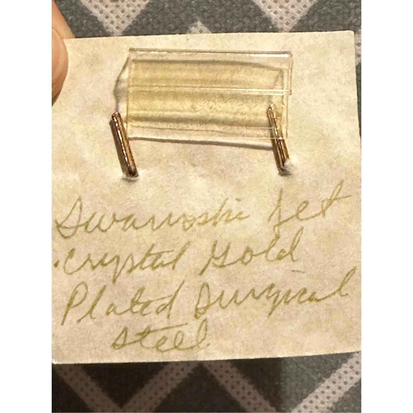 244. Austrian Crystal Jet black Gold Plated Surgical steel NWT - Image 4