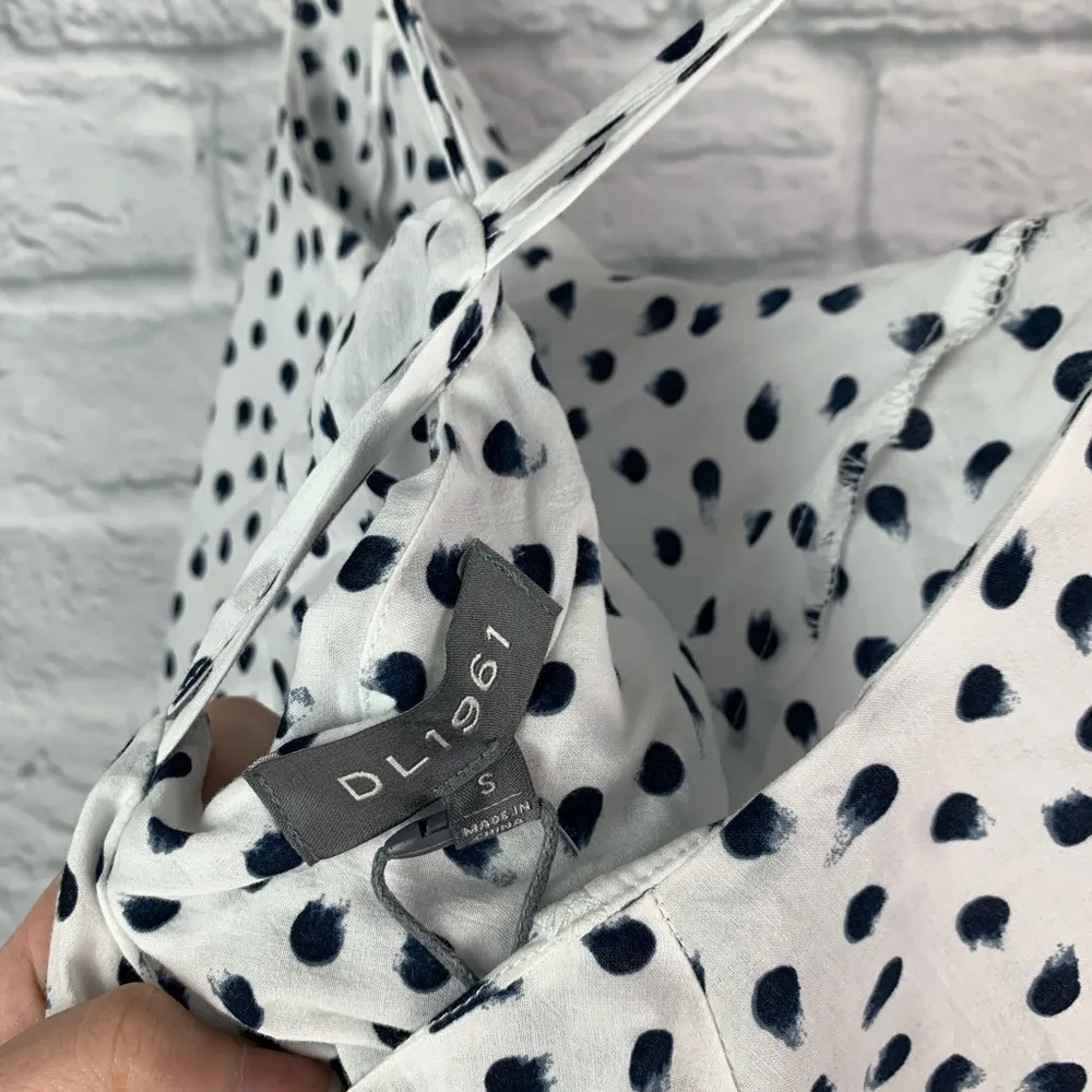 37. DL1961 Women's Pearl St Polka Dot Tank Top Blouse L - Image 9
