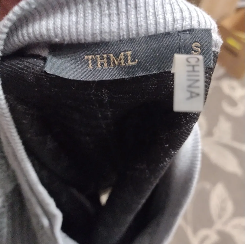 THML Anthropologie Gray Textured bomber Cardigan Jacket - Image 3