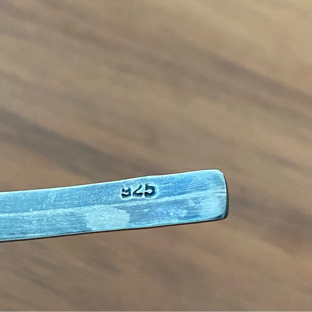 Sterling Silver 925 Gunmetal Onyx/Mother of Pearl Cuff Choker Collar Necklace - Image 12