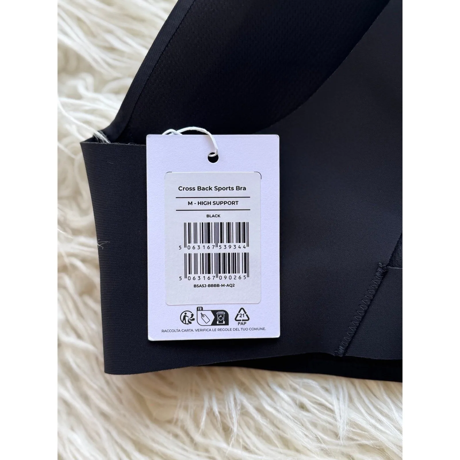 Gymshark Crossover Strap High Support Sports Bra Black Size Medium - Image 7