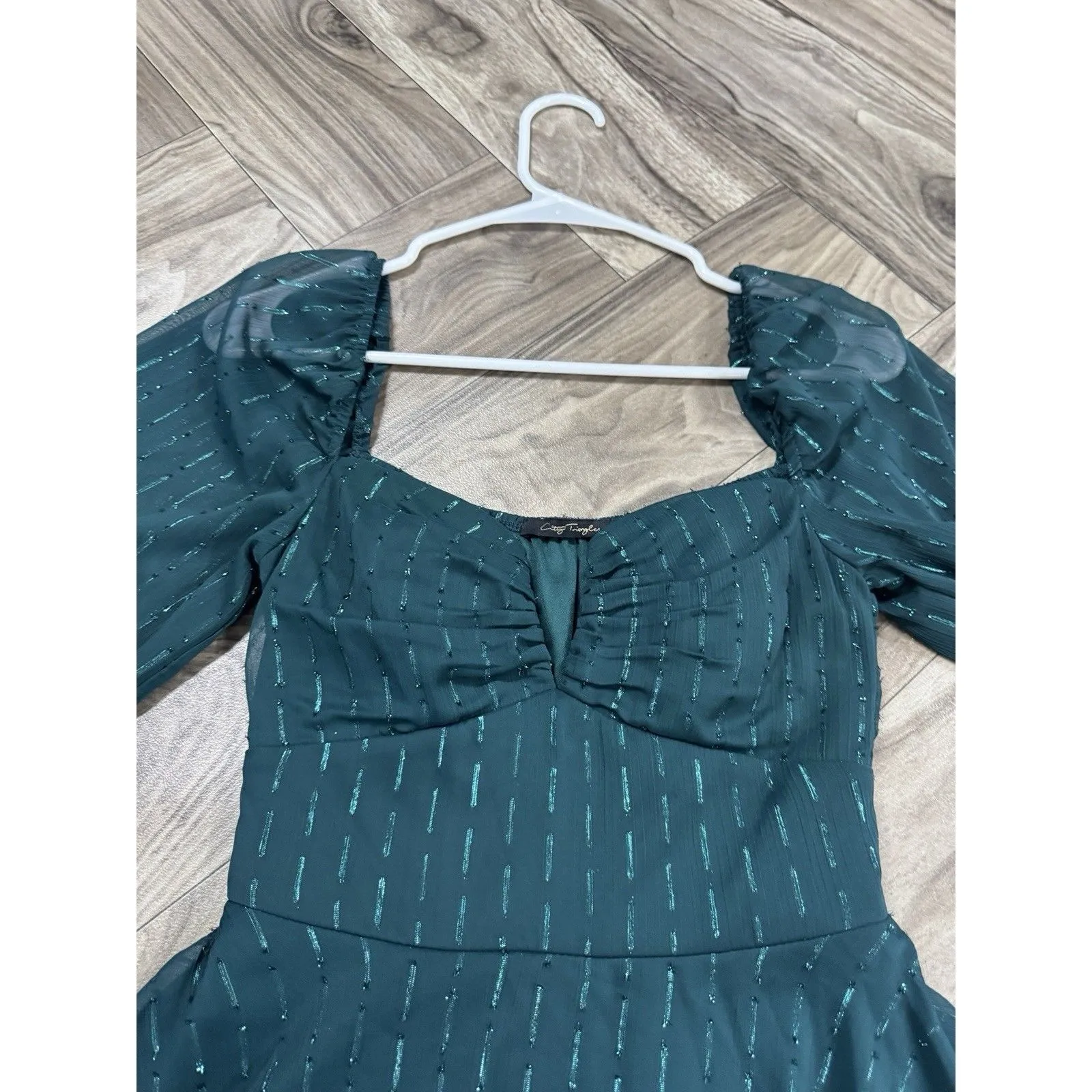 City Triangles Juniors' Double-Layer Long Sleeve Dress Size 3 Hunter - Image 2