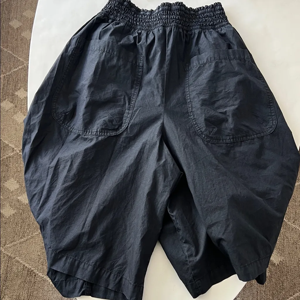 Anthropologie Ruched Poplin Gaucho Balloon Pants in Black Onyx XL $128 - Image 6
