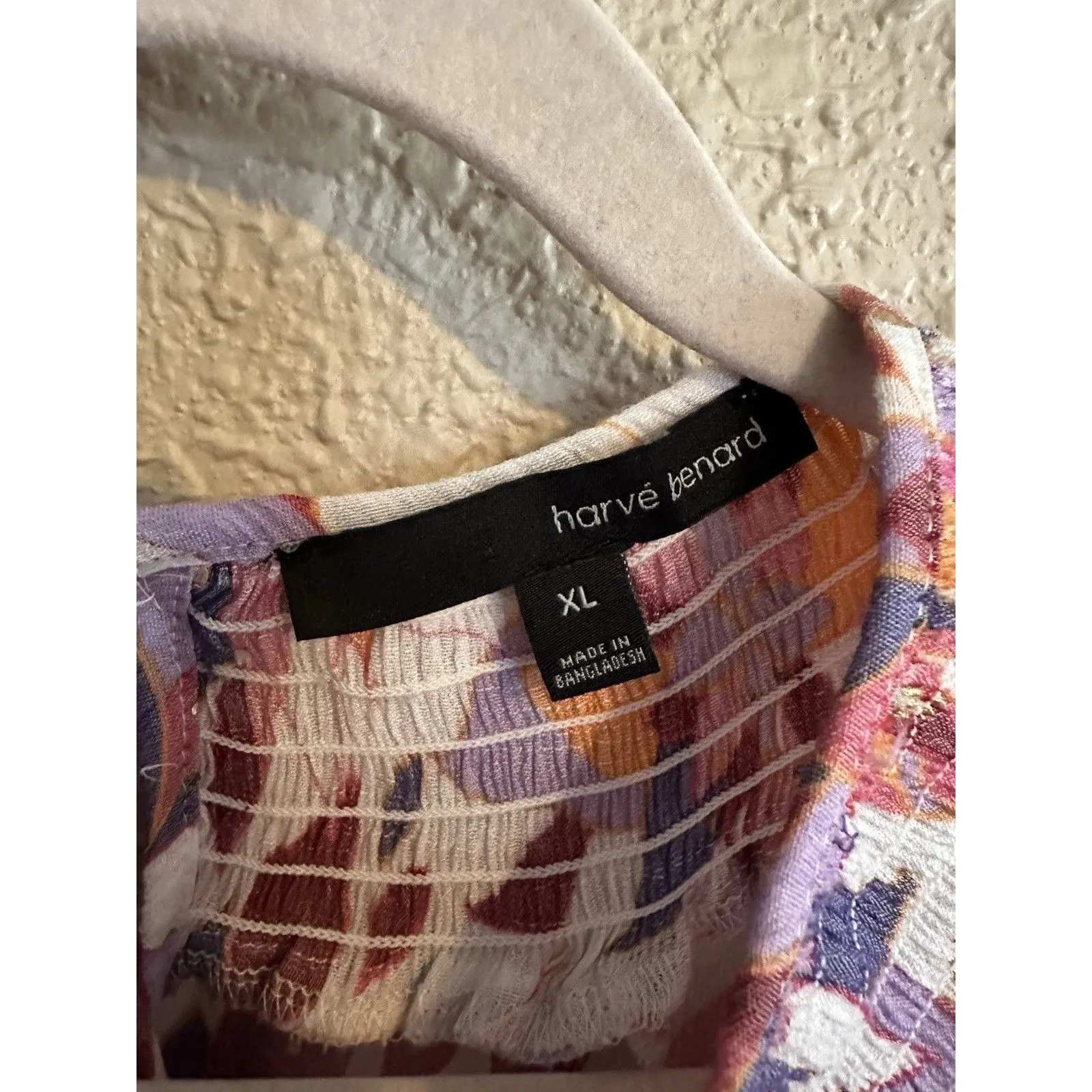 Harve Bernard‎ Smocked Floral Blouse Flutter Sleeves XL Summer Classic Comfort - Image 5