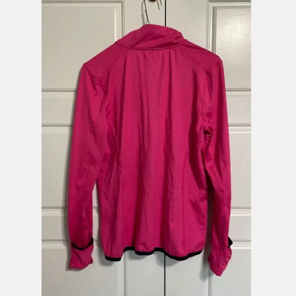 Women's Pink Running Pullover M Quarter-Zip Hand Coverage - Image 9
