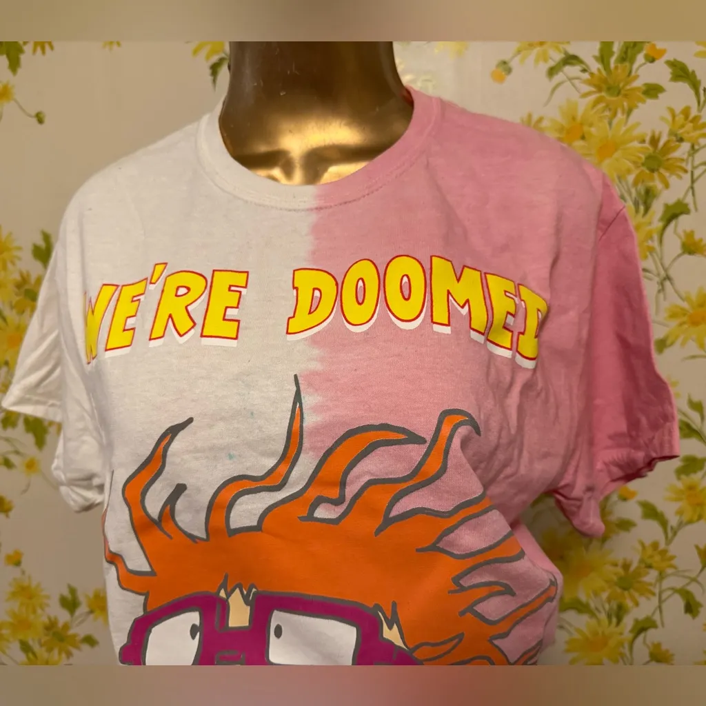 NWOT Split tie dye boyfriend fit Rugrats graphic tee size M Size M - Image 2