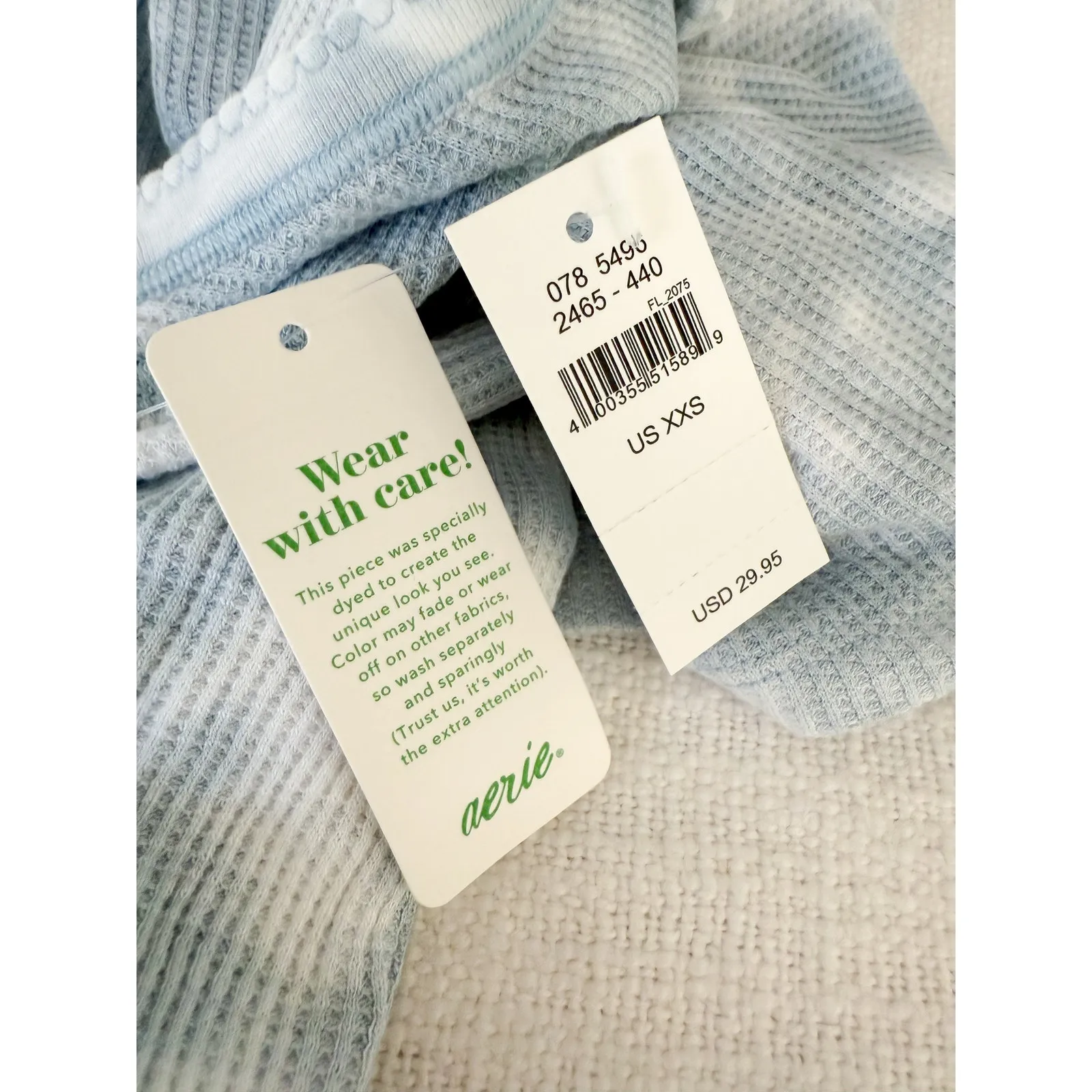 Aerie | NWT | Here For a Good Time Puppy Tie Dye Tee Shirt Top | Blue | Sz XXS - Image 6