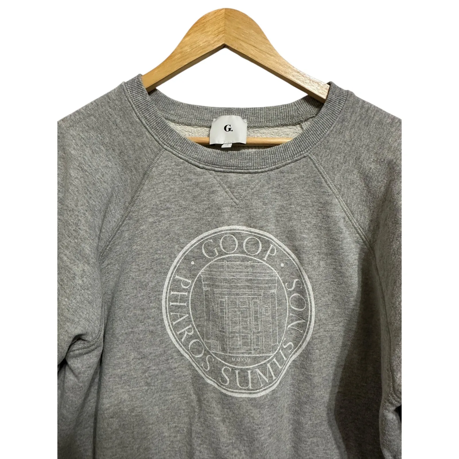 GOOP G. Label University graphic print Sweatshirt Grey Crewneck size XL $195 Gray - Image 3
