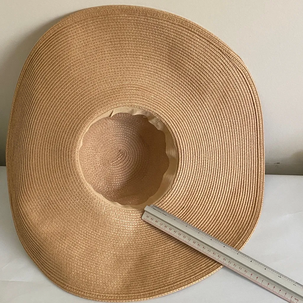 Women’s Francesca Elegant Tan Wide-Brimmed floppy Hat packable tan - Image 4