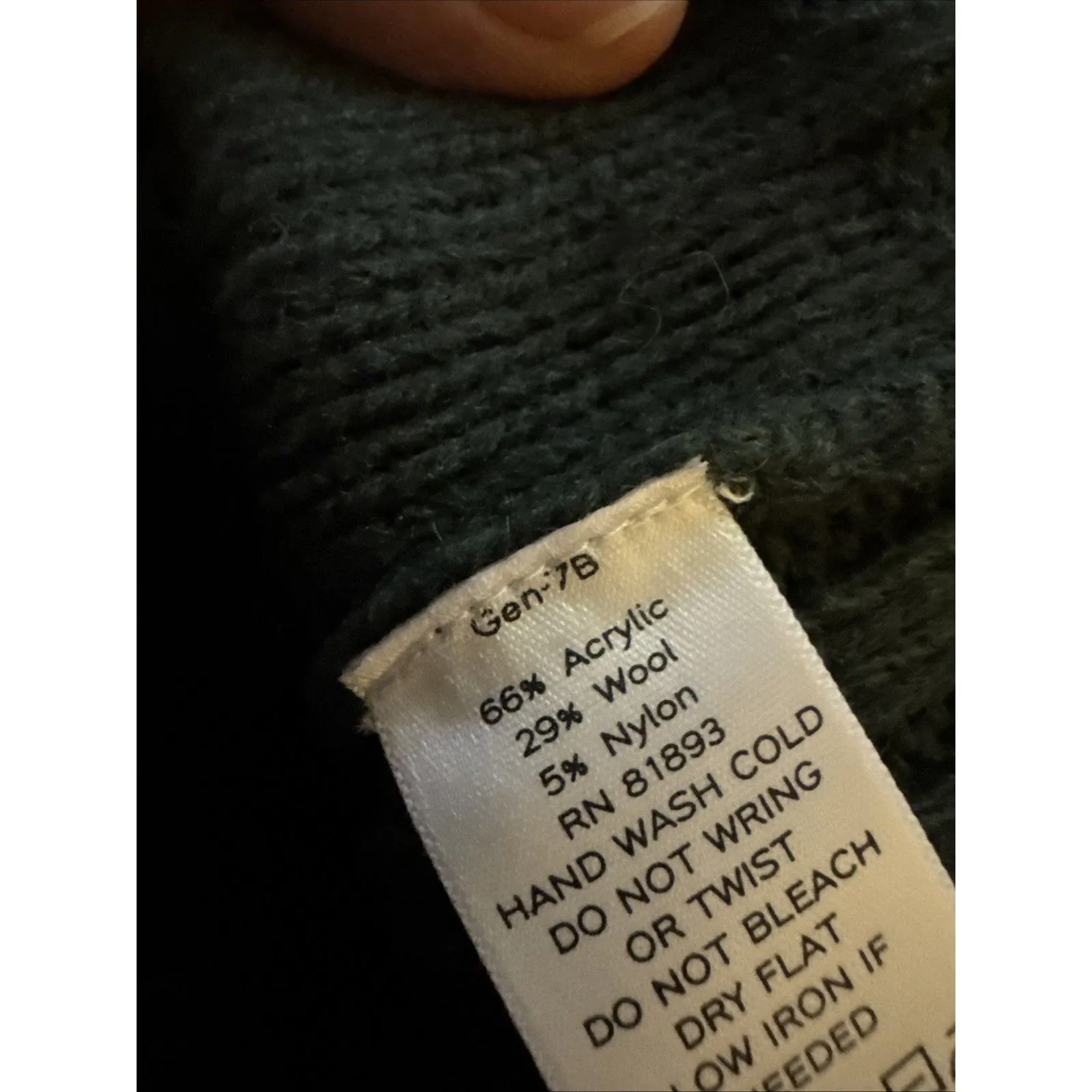 Denim & Co Cable Knit Wool Blend Vest Full Zip Green Women’s Size XL New READ Size L - Image 4