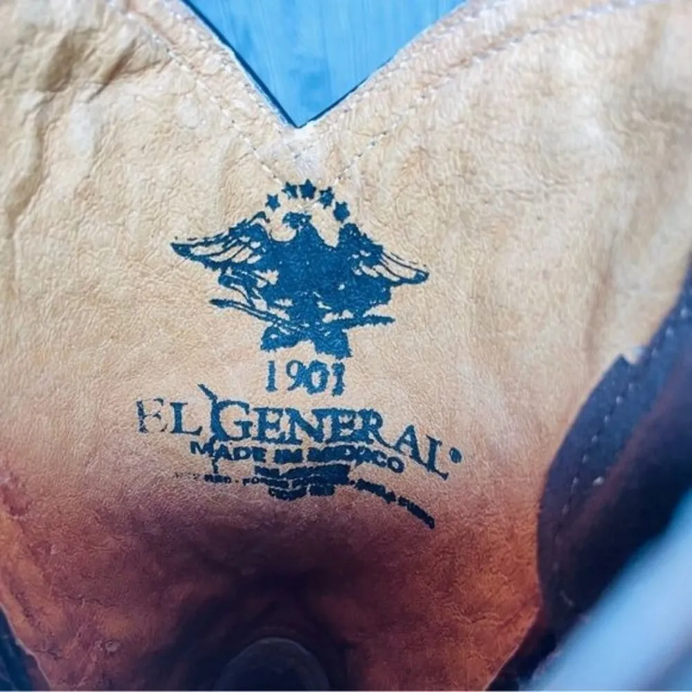 El general leather embroidered cowboy / cowgirl western boots shoes 6 Brown - Image 9