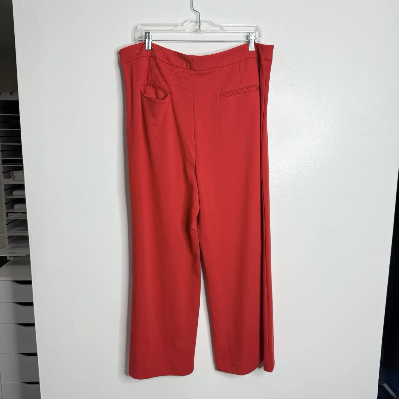Ann Taylor Factory Red Knit Sailor Pants Wide Leg Style 865258 Size‎ 18 - Image 5