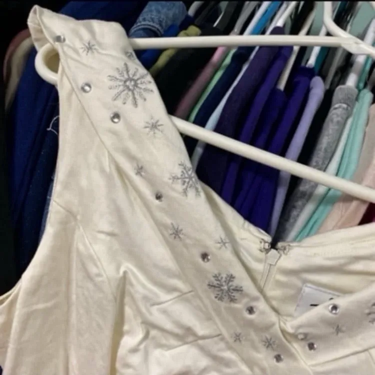 Disney parks dress shop silver and gold luxe Christmas dress M - Image 3