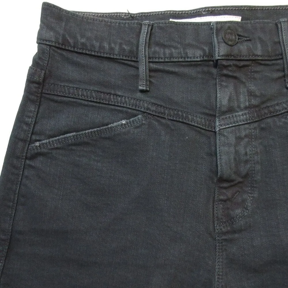 NWT Mother Superior Dazzler Front Yoke Short Fray in Faded Black Denim Shorts 25 - Image 2