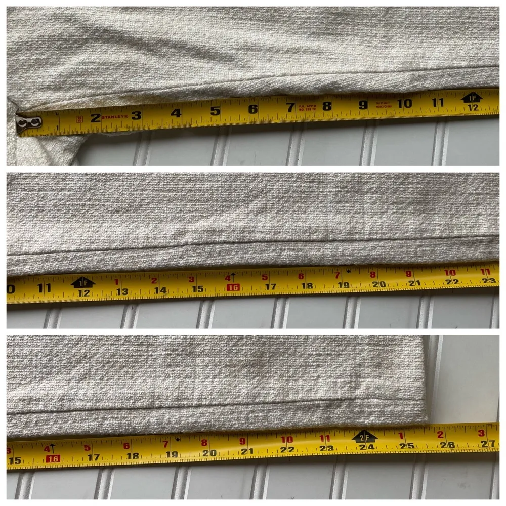 Ann Taylor Ankle Pant Textured Tweed Cream Beige Size 4 NWOT #489734 Mid rise - Image 5