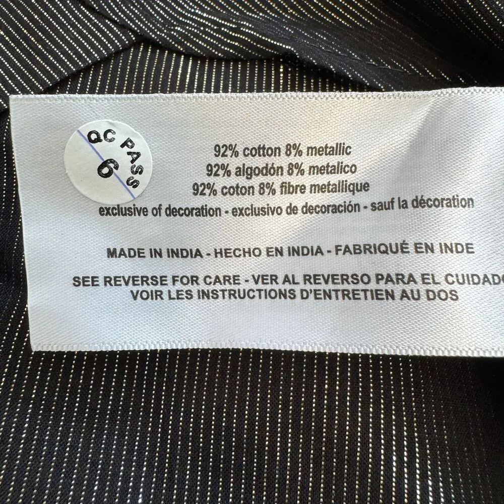 Gloria Vanderbilt | Women's Amanda Shirt Button Down Black Metallic Large LWT - Image 13