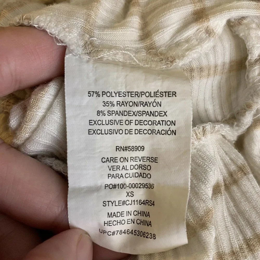 Copper Key  Striped Ribbed Swingy Top XS - Image 4