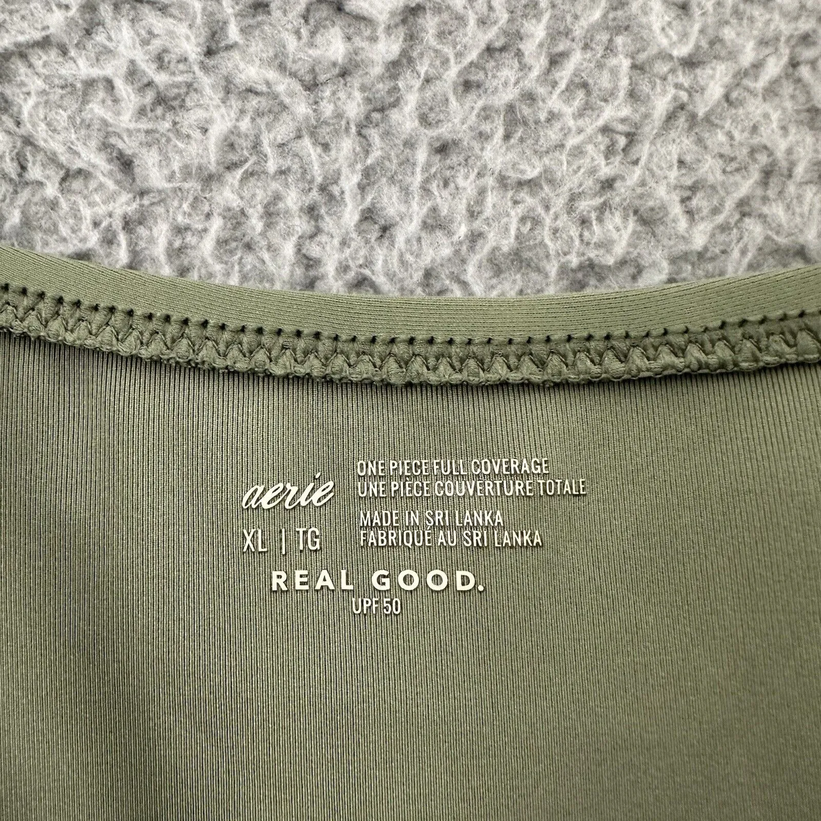 NWT Aerie Cut Out Full Coverage One Piece Swimsuit‎ Olive Beach Travel Wo… - Image 5