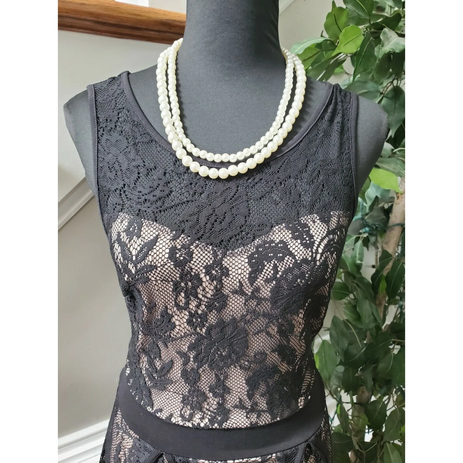 Candalite Women's Black 100% Polyester Sleeveless ScoopNeck Knee Length Dress S - Image 6