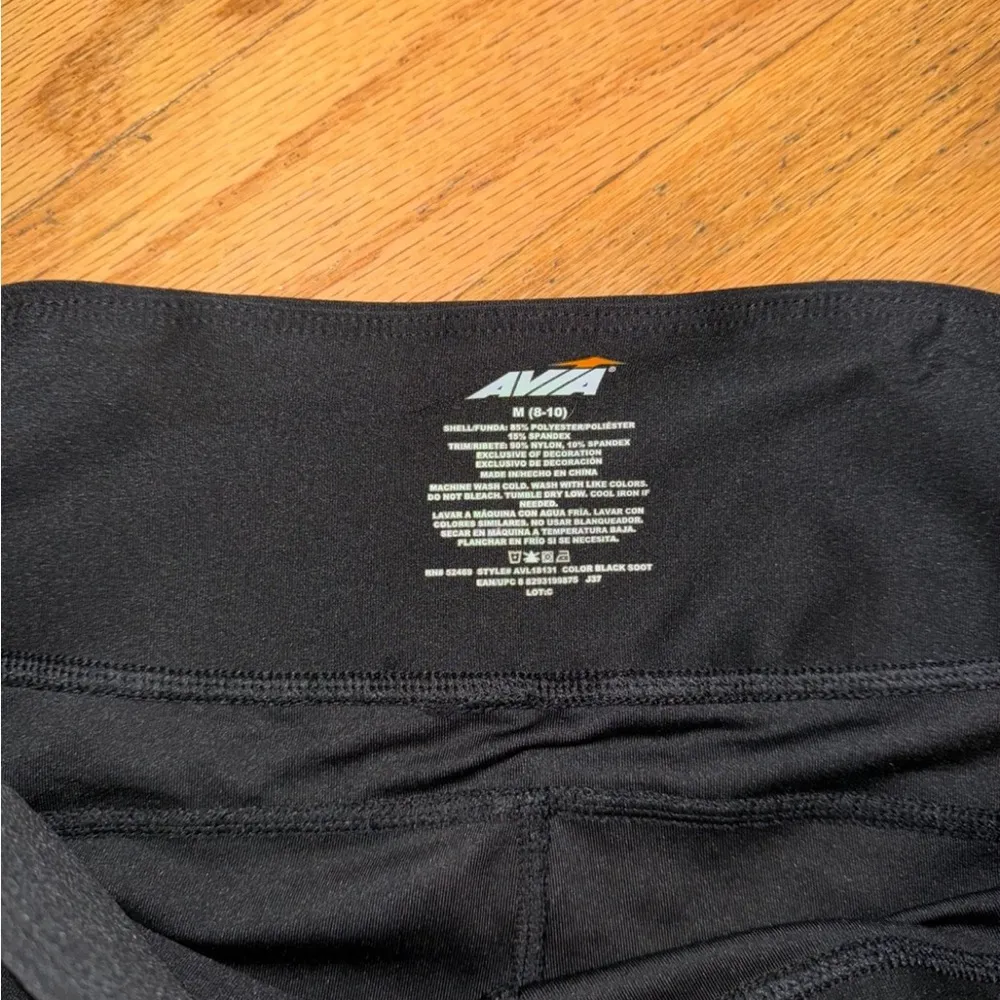AVIA Athletic Leggings Mesh Insert Workout Yoga Pants Black Size Medium 8-10 - Image 3