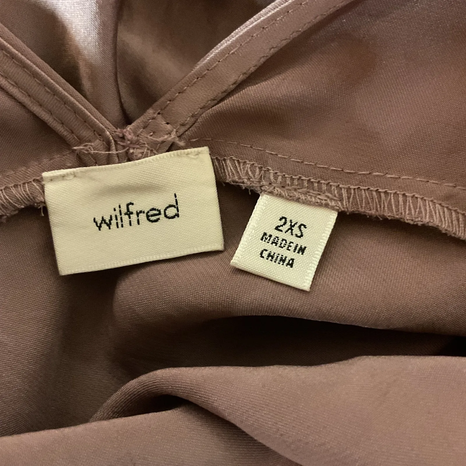 Aritzia Wilfred Womens Goddess Sleeveless Backless Satin Midi Slip Dress Sz 2XS - Image 8