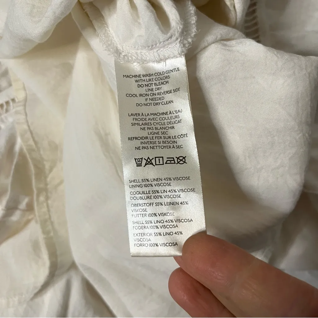 MAEVE Bettina Dress Anthropologie Cream Color Loose Fit Boho Size Medium - Image 10
