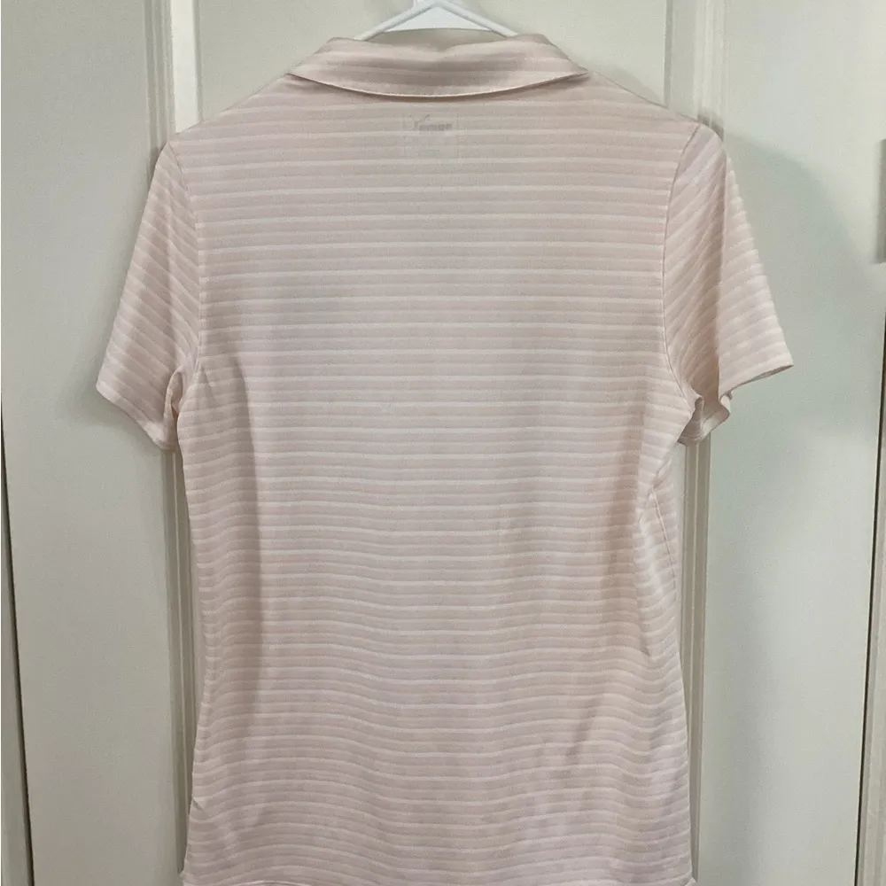 Puma  Pink Fitted Polo Shirt with Buttoned Collar - Image 4