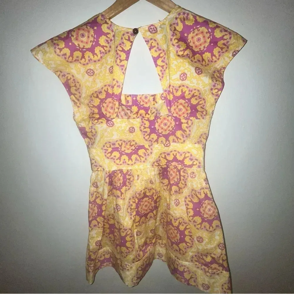 Vintage Y2K Plenty by Tracy Reese Boho Medallion Blouse Sz 4 - Image 2