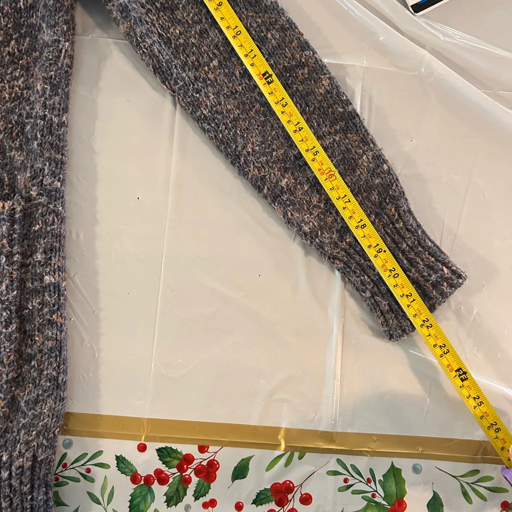 J.Crew Point Sur Gray Oversized Speckled Cardigan Pockets EUC Size XXS - Image 5