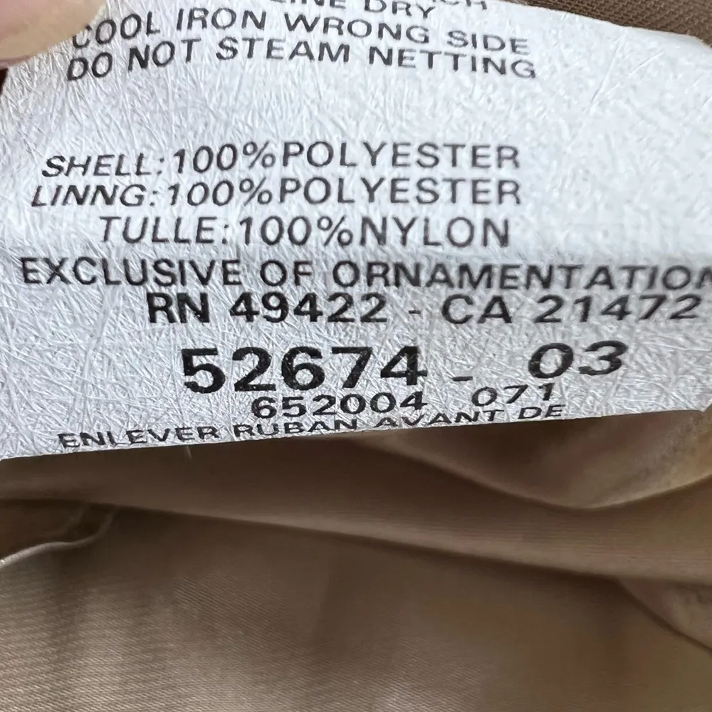 Jessica McClintock Strapless Black Gold Lace Tulle Sparkle Prom Party Dress - Image 7