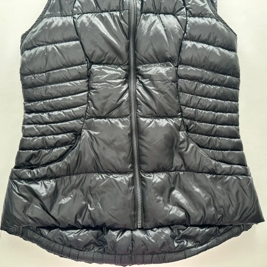 Lululemon Fluffin Awesome Goose Down Vest Shine Black Size 6 Puffer Winter Ski - Image 5