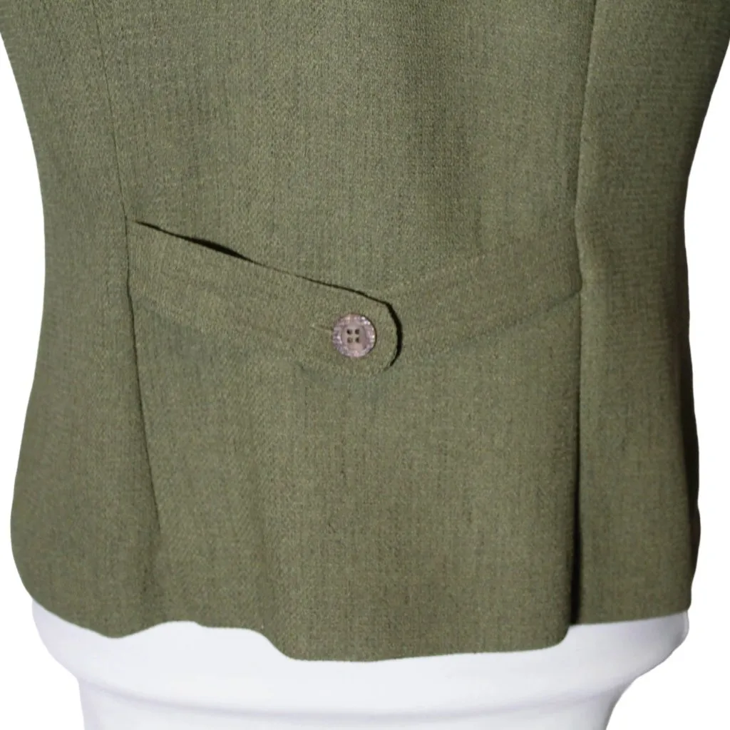 Vintage 90s Sag Harbor Whimsigoth Set Size 10P Olive Green Embroidered Dress - Image 8