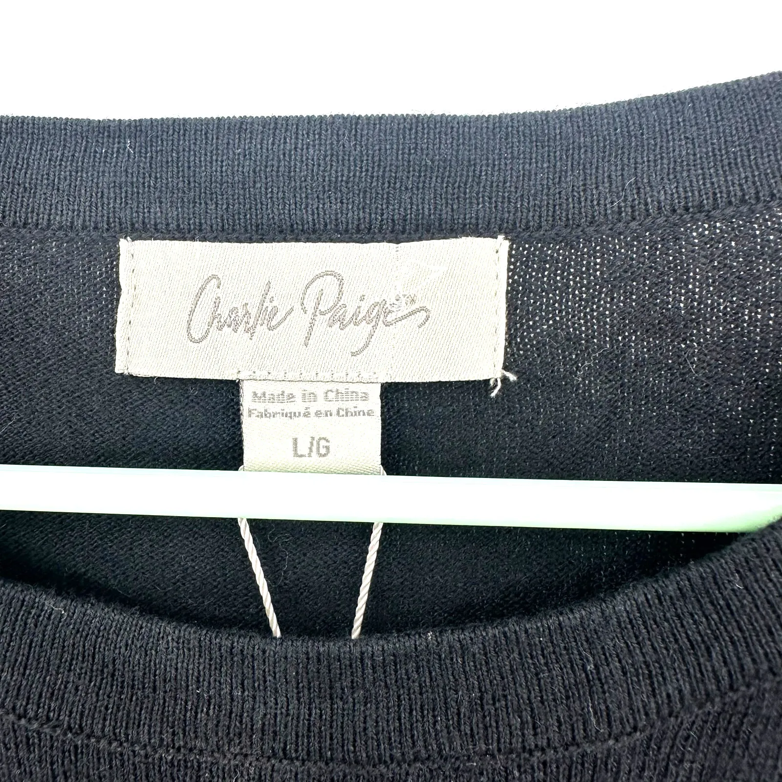 Charlie Paige Size L NWT New with Tags Tie‎ Waist Shirt Dress Black and White - Image 3