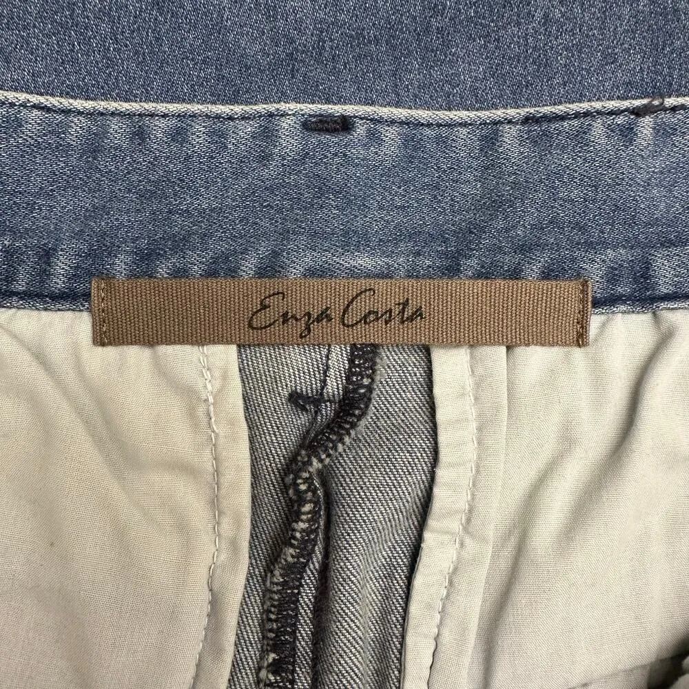 ENZA COSTA Women’s 25 Blue Straight Leg Premium Denim Trouser Pant High Rise NEW - Image 5