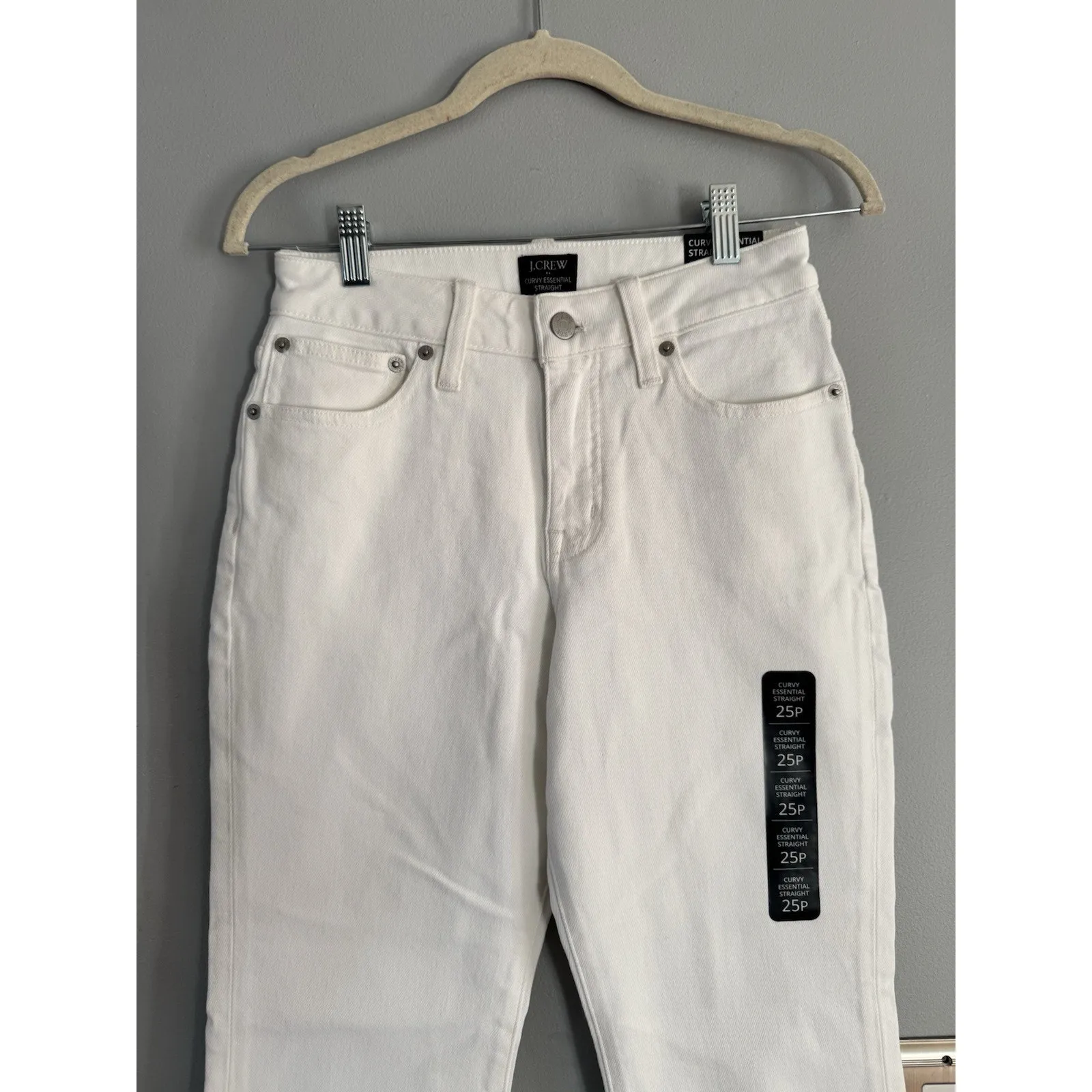 NWD J. Crew Curvy Essential Straight Leg White Jeans Women’s Size 25 Petite - Image 3