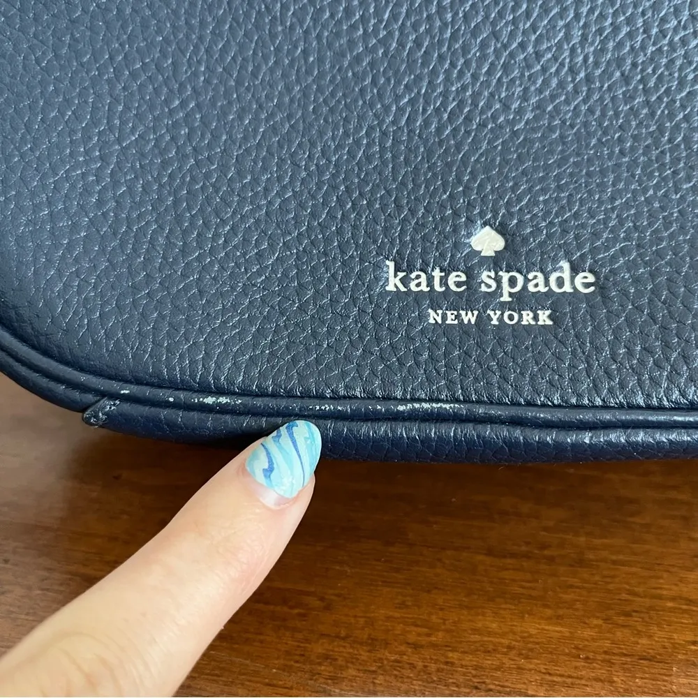 EUC- Kate Spade Blue Kortney Camera Crossbody Bag with Signature Spade Logo - Image 15