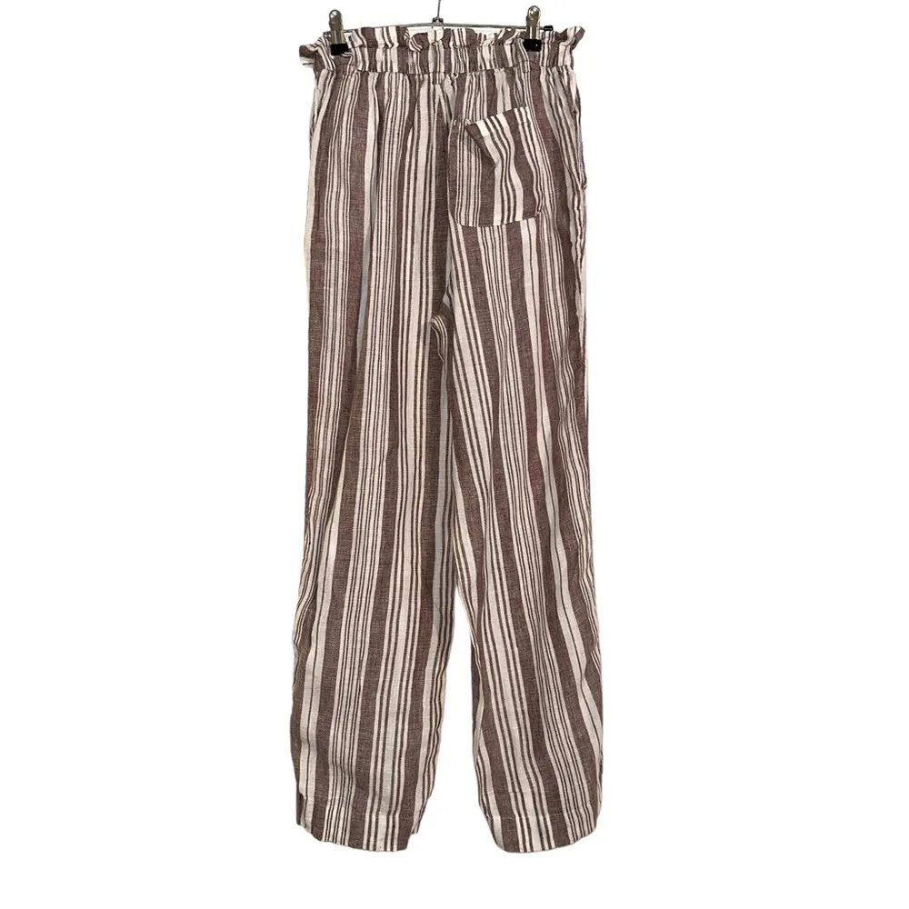 Lemlem X H&M Striped Linen Paperbag Pants SMALL - Image 3